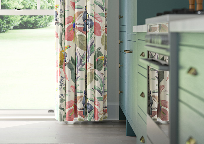 Parakeet Faux Silk, Fruit Punch - Made to Measure Curtain - Image 5